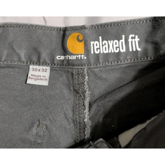 Carhartt Relaxed Fit Work Pants Mens 30x30 Gray Utility Canvas 30x32 Tag - Picture 4 of 12